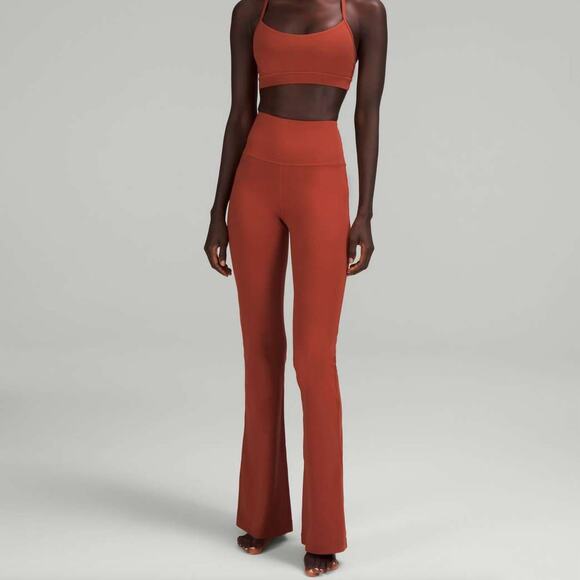 LULULEMON Groove Super-High-Rise Flared Pant Nulu Cayenne Red Sz 6 {3Z36} - Picture 1 of 7
